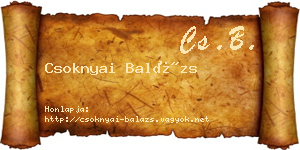 Csoknyai Balázs névjegykártya